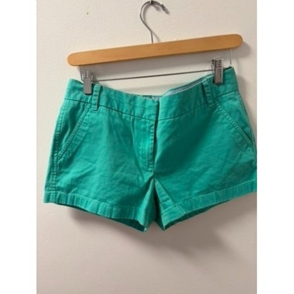 J.Crew Women's Chino Shorts Size 4 Green Cotton Casual Summer CA56445 RN77388
